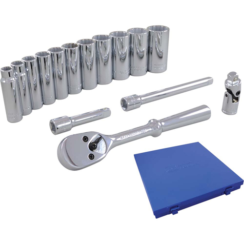 Socket & Attachment Set, 15 Pcs, 3/8" Drive Size, Deep Sidevic Inc.