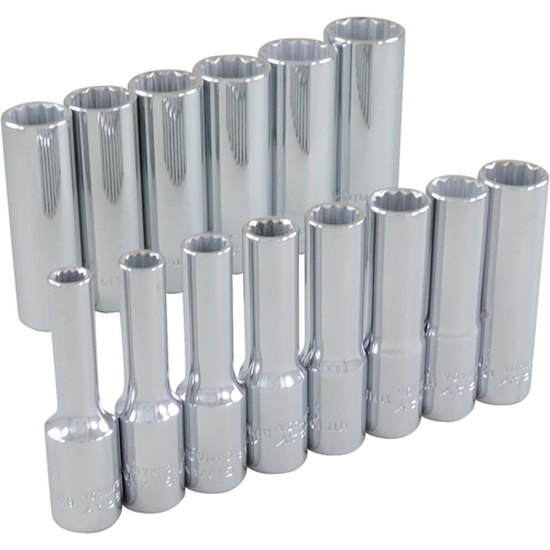 Socket Set, 14 Pcs, 3/8" Drive Size, Deep Sidevic Inc.