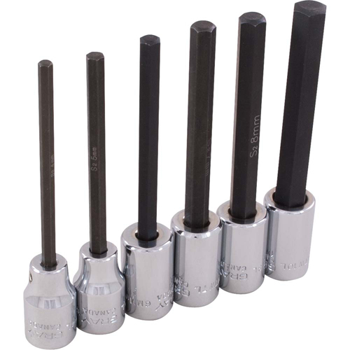 Hex Head Socket Set, Hex, 3/8" Drive, 6 Pcs Sidevic Inc.
