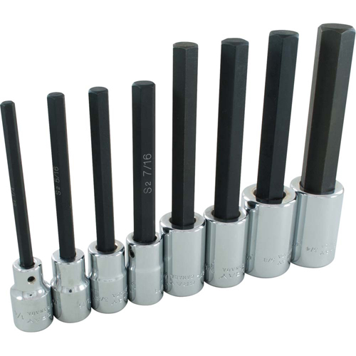 Hex Head Socket Set, Hex, 1/2" Drive, 8 Pcs Sidevic Inc.