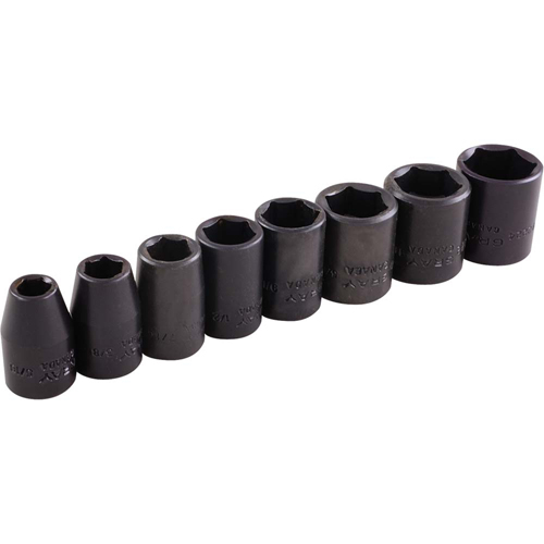 Jeu de douilles, 8 Mcx, Chocs, Prise de 3/8" Sidevic Inc.