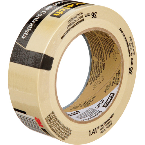 Scotch&reg; Contractor Grade Masking Tape 2020, 36 mm (1-1/2") x 55 m (180'), Beige Sidevic Inc.