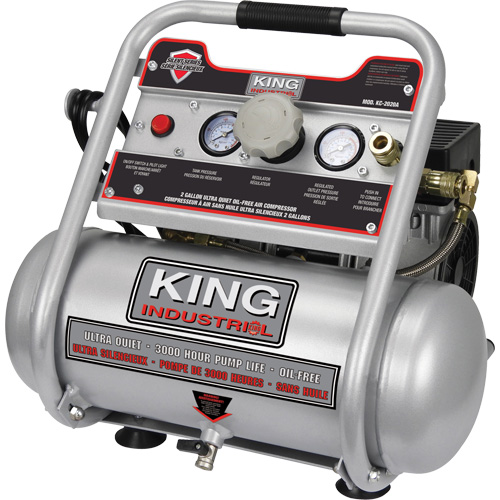 Oil-Free Air Compressor, Electric, 2 Gal. (2.4 US Gal), 125 PSI, 120/1 V Sidevic Inc.