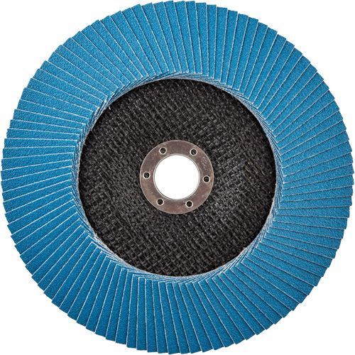 Disque &agrave; lamelles &agrave; grain grossier BlueFire, 7" x 7/8", Type 27, Grain 80, Alumine de zirconium Sidevic Inc.