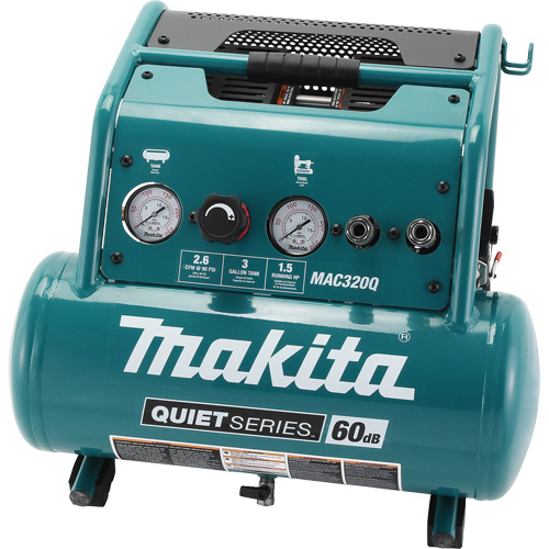 Quiet Series Air Compressor, Electric, 3 Gal (3.6 US Gal), 135 PSI, 120/1 V Sidevic Inc.