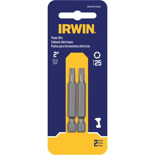 Power Bits, Torx, T-20 Tip, 1/4" Drive Size, 2" Length Sidevic Inc.