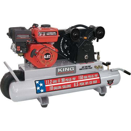 Compresseur d'air sur brouette, Essence, 10 gal. (12 gal. US), 150 PSI Sidevic Inc.
