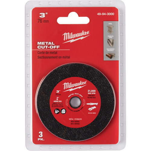 Meule de tronçonnage des m&eacute;taux, 3" x 0,04", Arbre 3/8" Sidevic Inc.