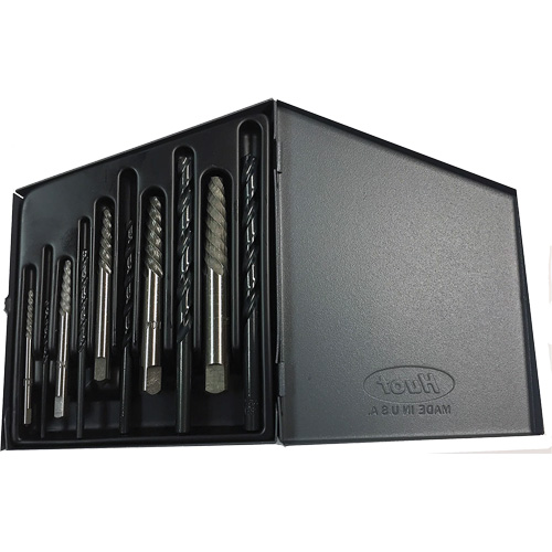 DRILLCO Screw Extractor Set with Drills, Carbide, 10 Pieces Sidevic Inc.