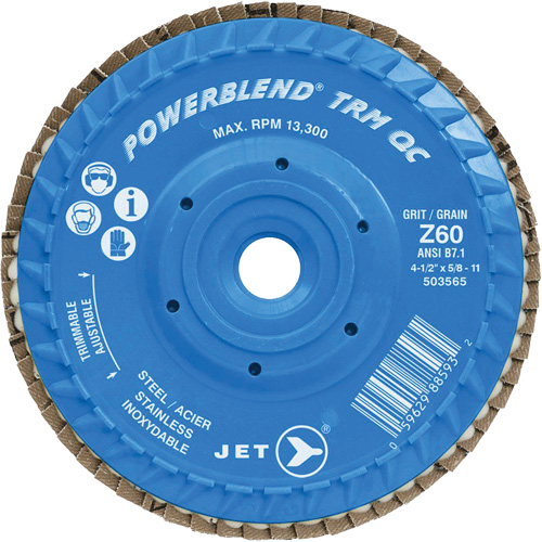 Disque &agrave; feuillets PowerBlend TRM QC ajustable, 4-1/2" x 5/8"-11, Type 27, Grain Z60, Alumine de zirconium Sidevic Inc.