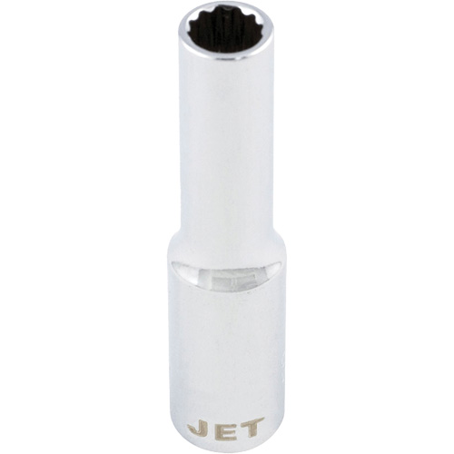 Douille chrom&eacute;e, 8 mm, Prise 1/4", 12 pans, Profond Sidevic Inc.