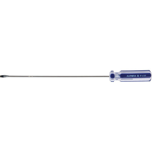 Blue Transparent Striped Slotted Screwdriver, 1/8" Tip, Round, Plastic Handle Sidevic Inc.