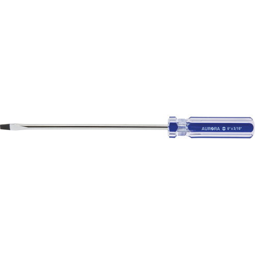 Tournevis &agrave; fente bleu transparent avec bandes, Tige de 3/16", Ronde, Prise en Plastique Sidevic Inc.