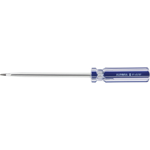 Tournevis &agrave; fente bleu transparent avec bandes, Tige de 5/16", Ronde, Prise en Plastique Sidevic Inc.