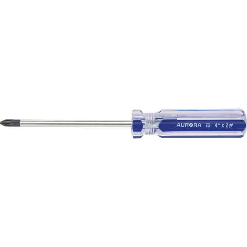 Tournevis Philips bleu transparent avec bandes, #2, Prise Plastique Sidevic Inc.