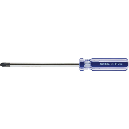 Tournevis Philips bleu transparent avec bandes, #3, Prise Plastique Sidevic Inc.