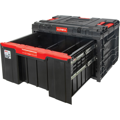 Arx&reg; Single Drawer Toolbox, 11-1/5" W x 18-3/10" D x 9-1/10" H, Black/Red Sidevic Inc.