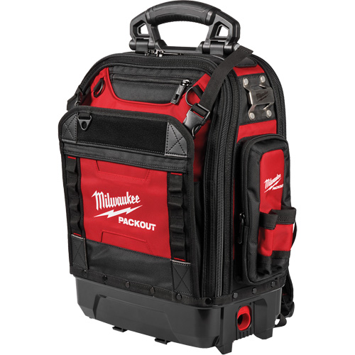 PackOut Structured Backpack, 9-1/2" L x 18" W, Black/Red, Polyester Sidevic Inc.