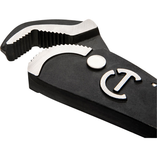 Self-Adjusting Dual Material Pipe Wrench, 1-1/2" Jaw Capacity, 12" Long, Black Oxide Finish, Cushion Handle Sidevic Inc.