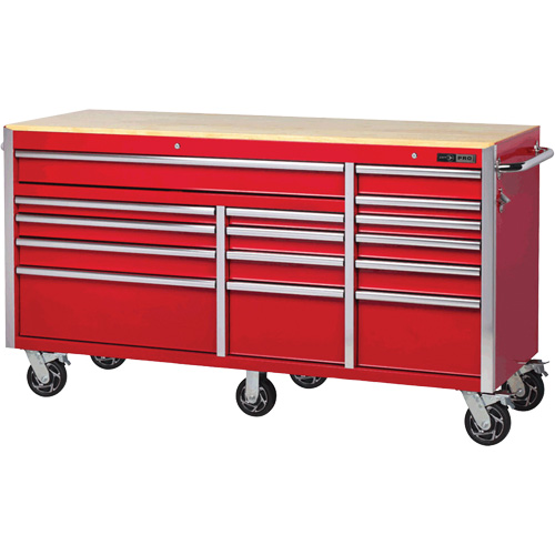 PRC7215 Armoire roulante de s&eacute;rie Pro, 15 tiroirs, 72" la x 24" p x Rouge Sidevic Inc.