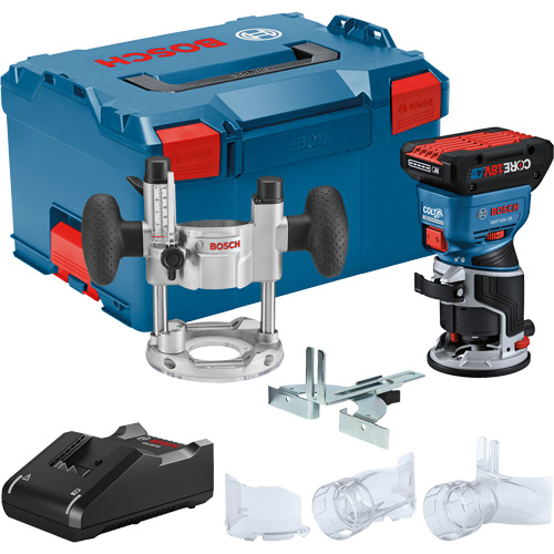 Brushless Colt Palm Router Kit with CORE18V&reg; 4 Ah Advanced Power Battery & Plunge Base Sidevic Inc.