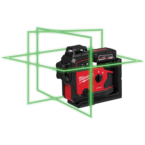 Laser vert &agrave; 3 plans sur 360° M12 avec r&eacute;cepteur et alignement automatique Sidevic Inc.