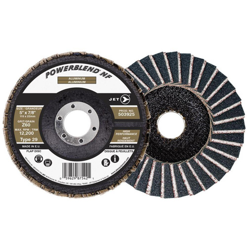 POWERBLEND NF Flap Disc, 5" x 7/8", Type 29, Z60 Grit, Zirconia Alumina Sidevic Inc.