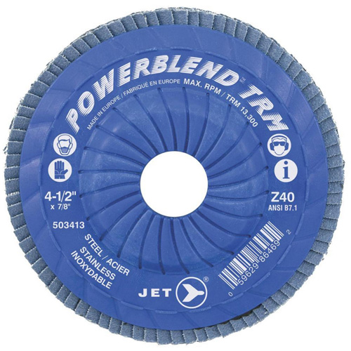 POWERBLEND TRM Trimmable Flap Disc, 4-1/2" x 7/8", Type 29, Z120 Grit, Zirconia Alumina Sidevic Inc.