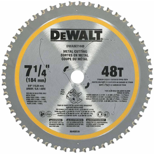 Circular Saw Blade, 7-1/4", 48 Teeth, Metal Use Sidevic Inc.