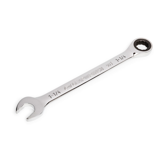 90-Tooth Ratcheting Combination Wrench, 12 Point, 1-1/4", Chrome Finish Sidevic Inc.