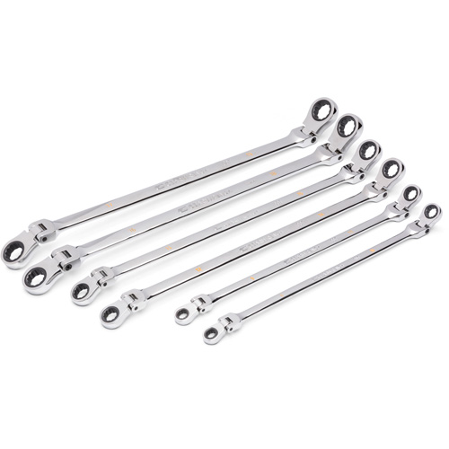 90-Tooth 12 Point Metric GearBox Double Ratcheting Wrench Set, Flex Head, 6 Pieces, Metric Sidevic Inc.