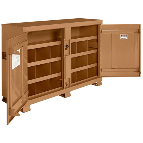 Model 129 Bin Storage Cabinet with Padlock, Steel, 48 Cubic Feet, Tan Sidevic Inc.