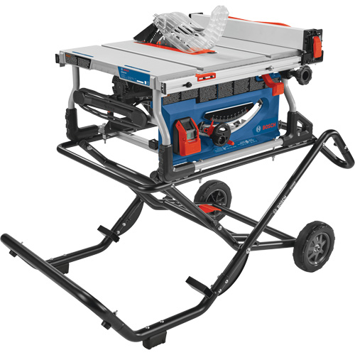 Jobsite Table Saw with Gravity-Rise Wheeled Stand, 120 V, 15 A, 3800 RPM Sidevic Inc.