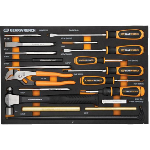 Jeu de tournevis & outils de frappe dans un plateau de rangement en mousse Sidevic Inc.