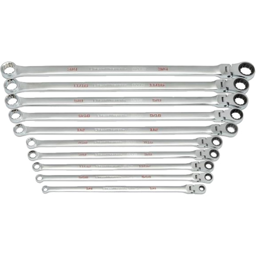 Jeu de cl&eacute;s Gearbox &agrave; t&ecirc;te flexible XL et cannelure universelle 120XP, Cl&eacute; polygonale, 10 morceaux, Imp&eacute;rial Sidevic Inc.