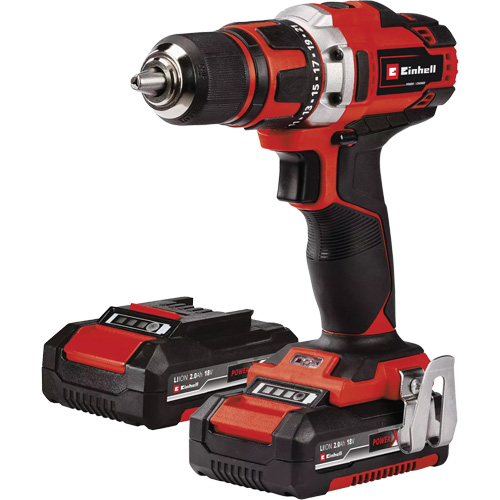 Cordless Drill/Driver Kit, Lithium-Ion, 18 V, 1/2" Chuck, 354 in-lbs Torque Sidevic Inc.
