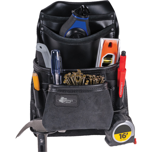 Phantom Collection Heavy-Duty Nail & Tool Bag, Leather, 10 Pockets, Black Sidevic Inc.