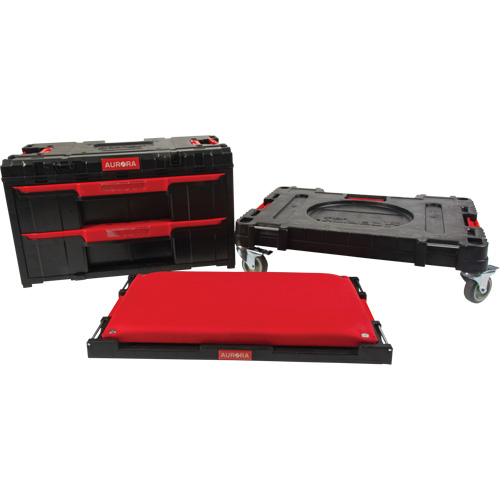 Ensemble de coffres &agrave; outils Arx de 3 morceaux avec socle &agrave; roulettes pivotantes, 23-1/10" x 15" x 13-2/5', Noir Sidevic Inc.
