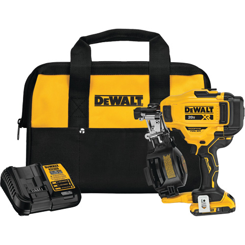 15° Cordless Coil Roofing Nailer Kit, 20 V, Lithium-Ion Sidevic Inc.