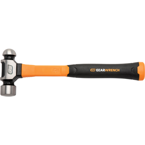 Ball Pein Hammer, 24 oz. Head Weight, Plain/Polished Face, Fibreglass Handle Sidevic Inc.