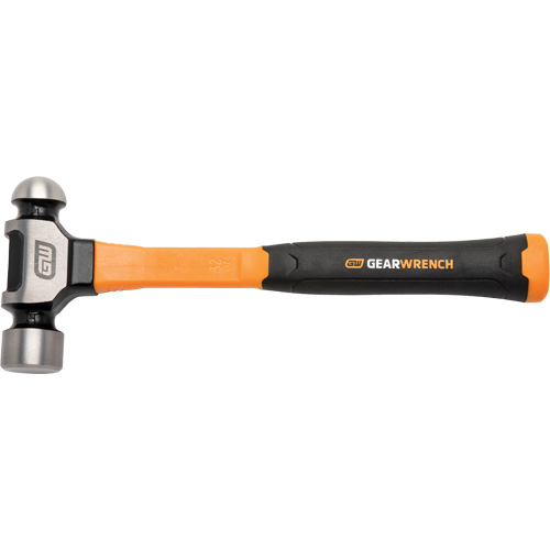Ball Pein Hammer, 32 oz. Head Weight, Plain/Polished Face, Fibreglass Handle Sidevic Inc.