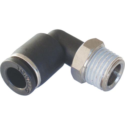 Adaptateur coude m&acirc;le NPT MAXFIT &agrave; raccord instantan&eacute; (push-to-connect), 3/8" x 1/2" dia., Polym&egrave;re PBT Sidevic Inc.