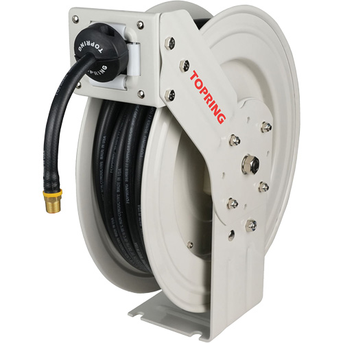 MAXREEL Single-Arm Automatic Rewind L Hose Reel with Rubber Hose, Air, 3/8" x 50', Single Hose, 250 PSI Sidevic Inc.