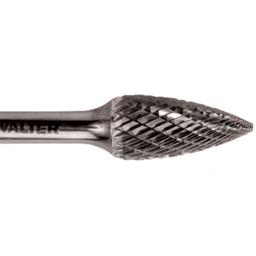 Double Cut Tapered Burr, SG-5, 1/2" Dia., 1/4" Shank, 1" Depth of Cut Sidevic Inc.