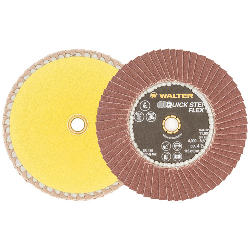 Disque &agrave; lamelles QUICK-STEP FLEX, 4-1/2" x Type 29, Grain 120, Oxyde d'aluminium Sidevic Inc.