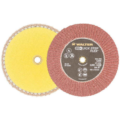 Disque &agrave; lamelles QUICK-STEP FLEX, 6" x Type 29, Grain 60, Oxyde d'aluminium Sidevic Inc.