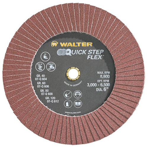 Disque &agrave; lamelles QUICK-STEP FLEX, 6" x Type 29, Grain 80, Oxyde d'aluminium Sidevic Inc.