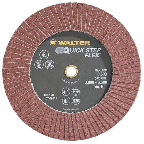 Disque &agrave; lamelles QUICK-STEP FLEX, 6" x Type 29, Grain 120, Oxyde d'aluminium Sidevic Inc.
