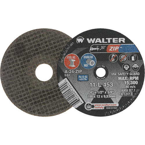 Zip Cut-Off Wheel, 4" x 1/2", 3/8" Arbor, Type 1 Sidevic Inc.