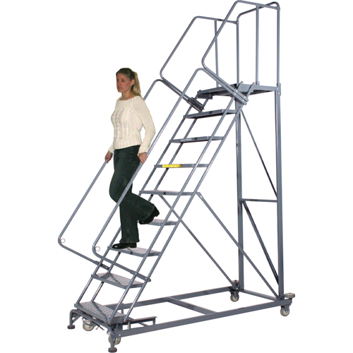Heavy-Duty Stairway Slope Ladders, 6 Steps, Perforated, 50° Incline, 60" High Sidevic Inc.